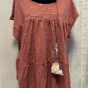 Size 2x Tunic top Color rust